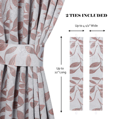 Leaves Machine Room Darkening Blackout Curtains, Set of 2