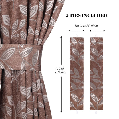 Leaves Machine Room Darkening Blackout Curtains, Set of 2
