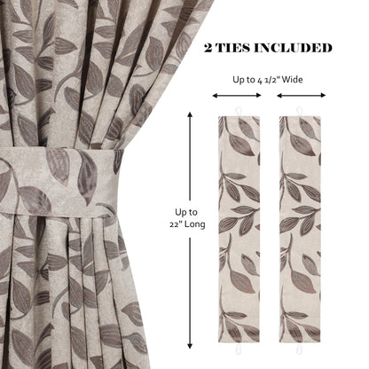 Leaves Machine Room Darkening Blackout Curtains, Set of 2