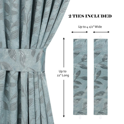 Leaves Machine Room Darkening Blackout Curtains, Set of 2