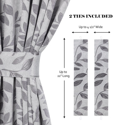 Leaves Machine Room Darkening Blackout Curtains, Set of 2