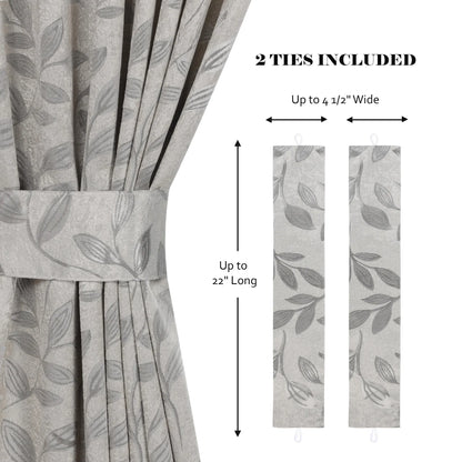 Leaves Machine Room Darkening Blackout Curtains, Set of 2