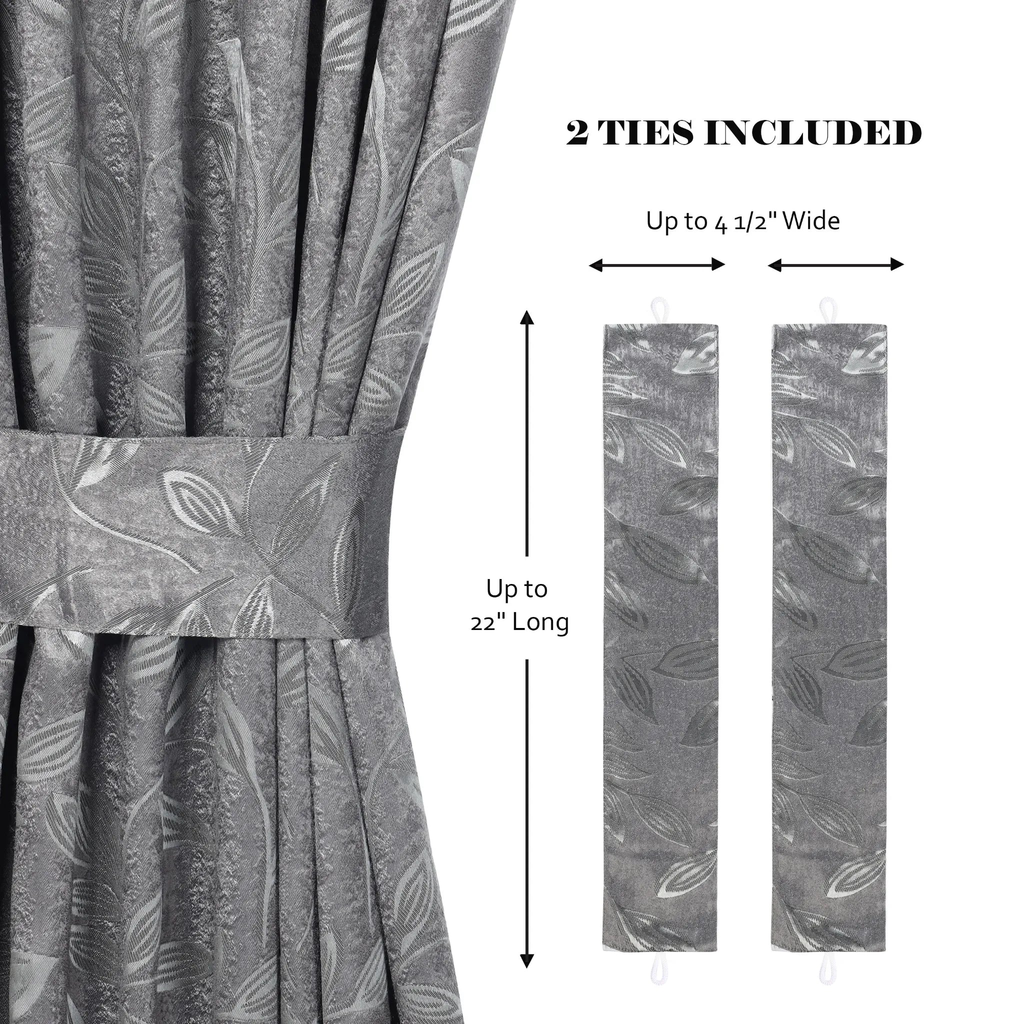 Leaves Machine Room Darkening Blackout Curtains, Set of 2
