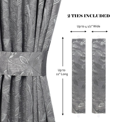 Leaves Machine Room Darkening Blackout Curtains, Set of 2