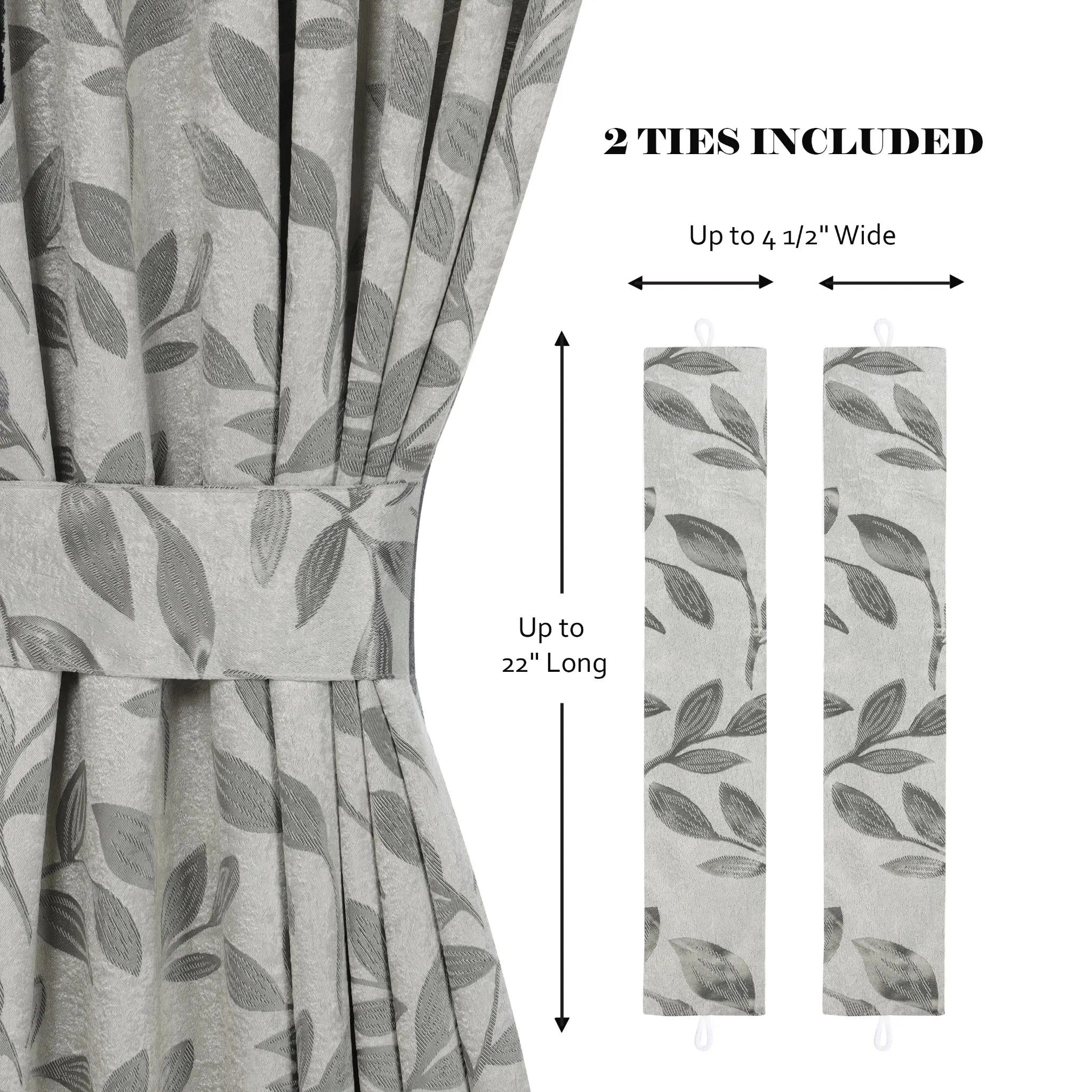 Leaves Machine Room Darkening Blackout Curtains, Set of 2