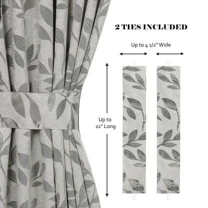 Leaves Machine Room Darkening Blackout Curtains, Set of 2