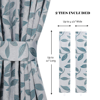 Leaves Machine Room Darkening Blackout Curtains, Set of 2