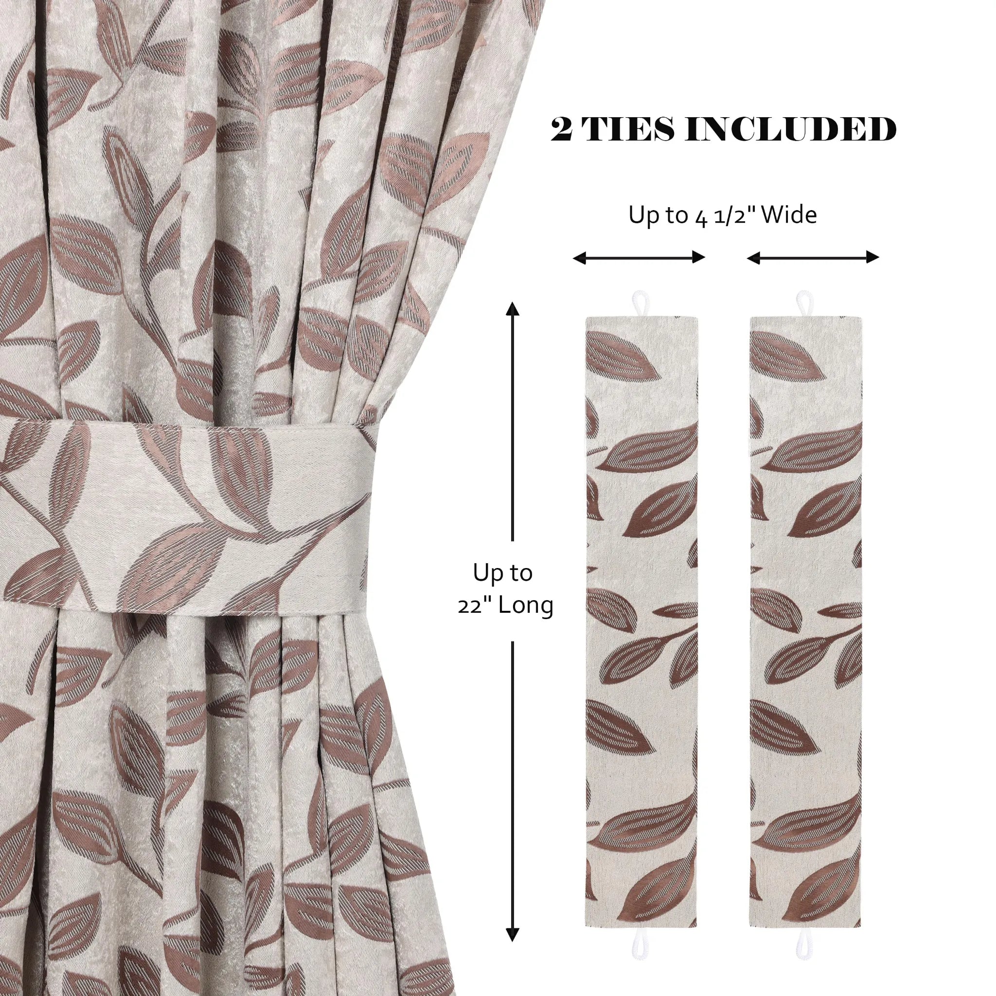 Leaves Machine Room Darkening Blackout Curtains, Set of 2