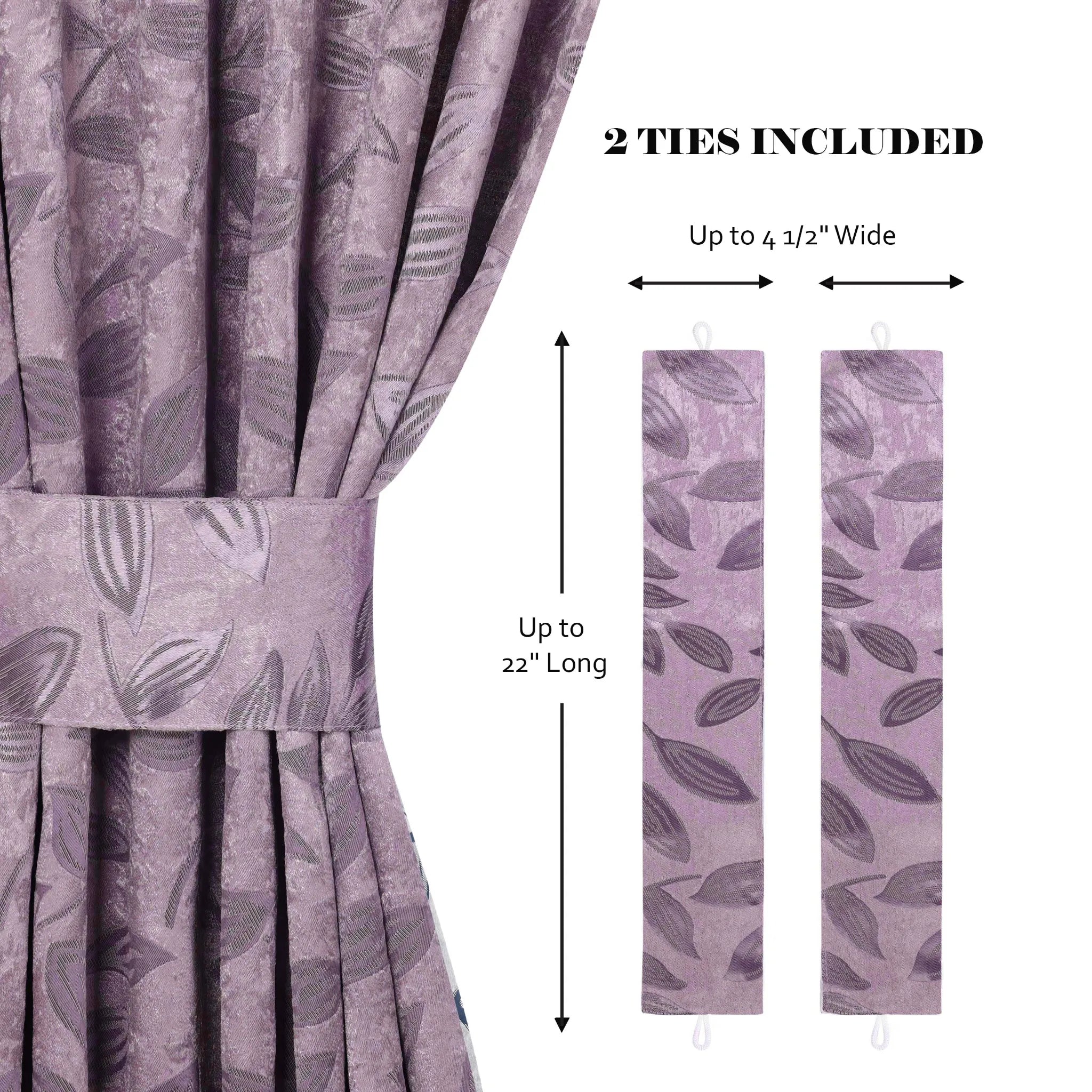 Leaves Machine Room Darkening Blackout Curtains, Set of 2