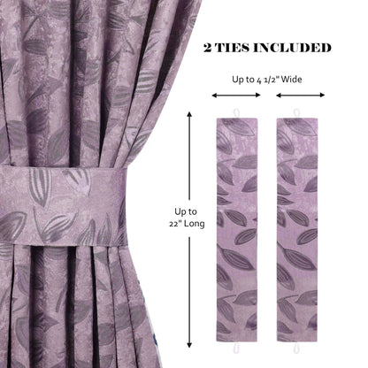 Leaves Machine Room Darkening Blackout Curtains, Set of 2