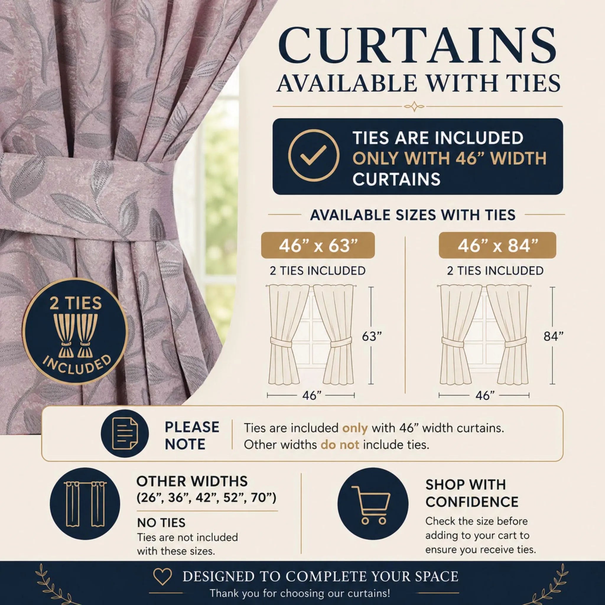 Leaves Machine Room Darkening Blackout Curtains, Set of 2