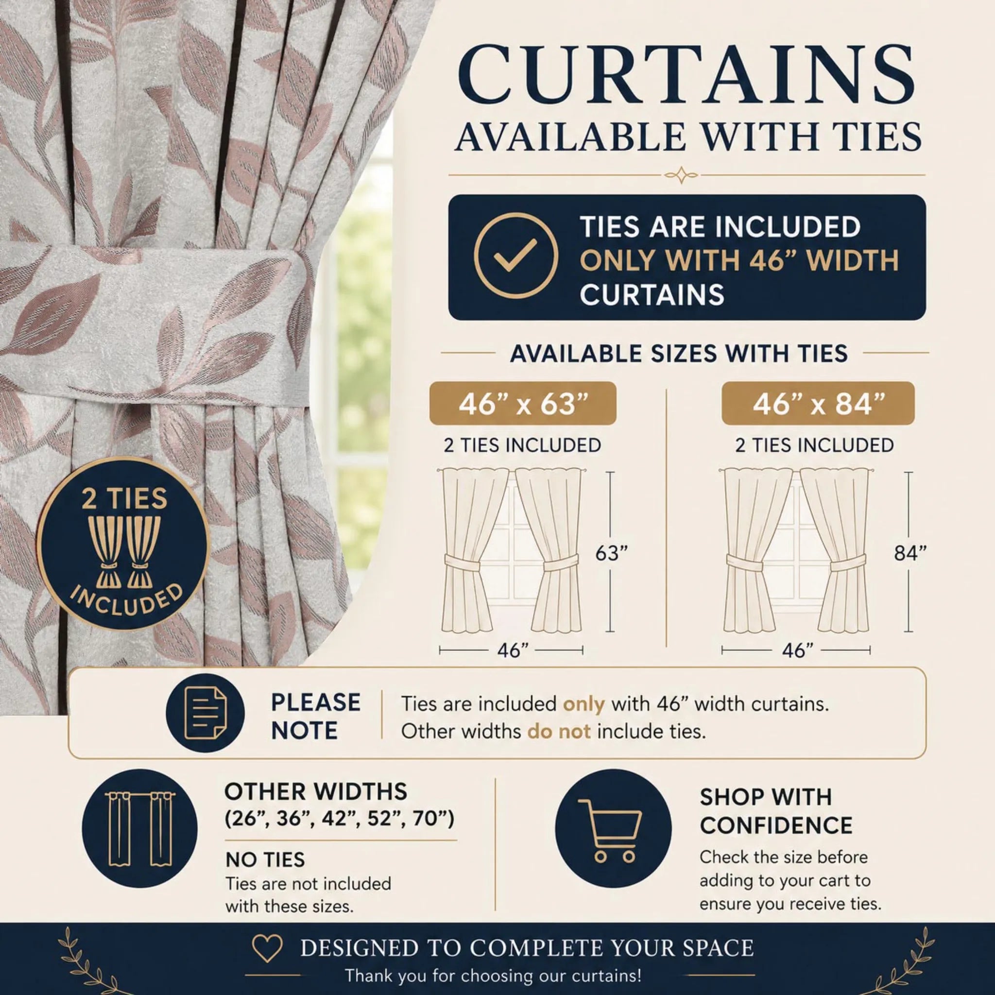 Leaves Machine Room Darkening Blackout Curtains, Set of 2