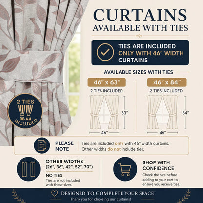 Leaves Machine Room Darkening Blackout Curtains, Set of 2