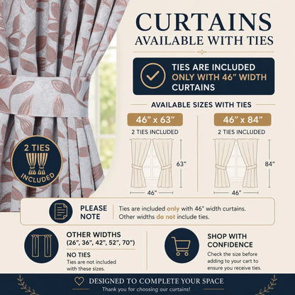 Leaves Machine Room Darkening Blackout Curtains, Set of 2
