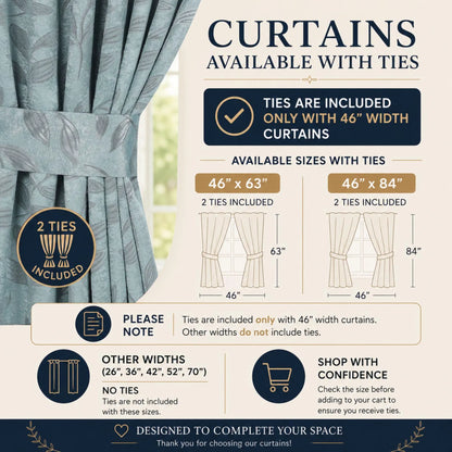 Leaves Machine Room Darkening Blackout Curtains, Set of 2