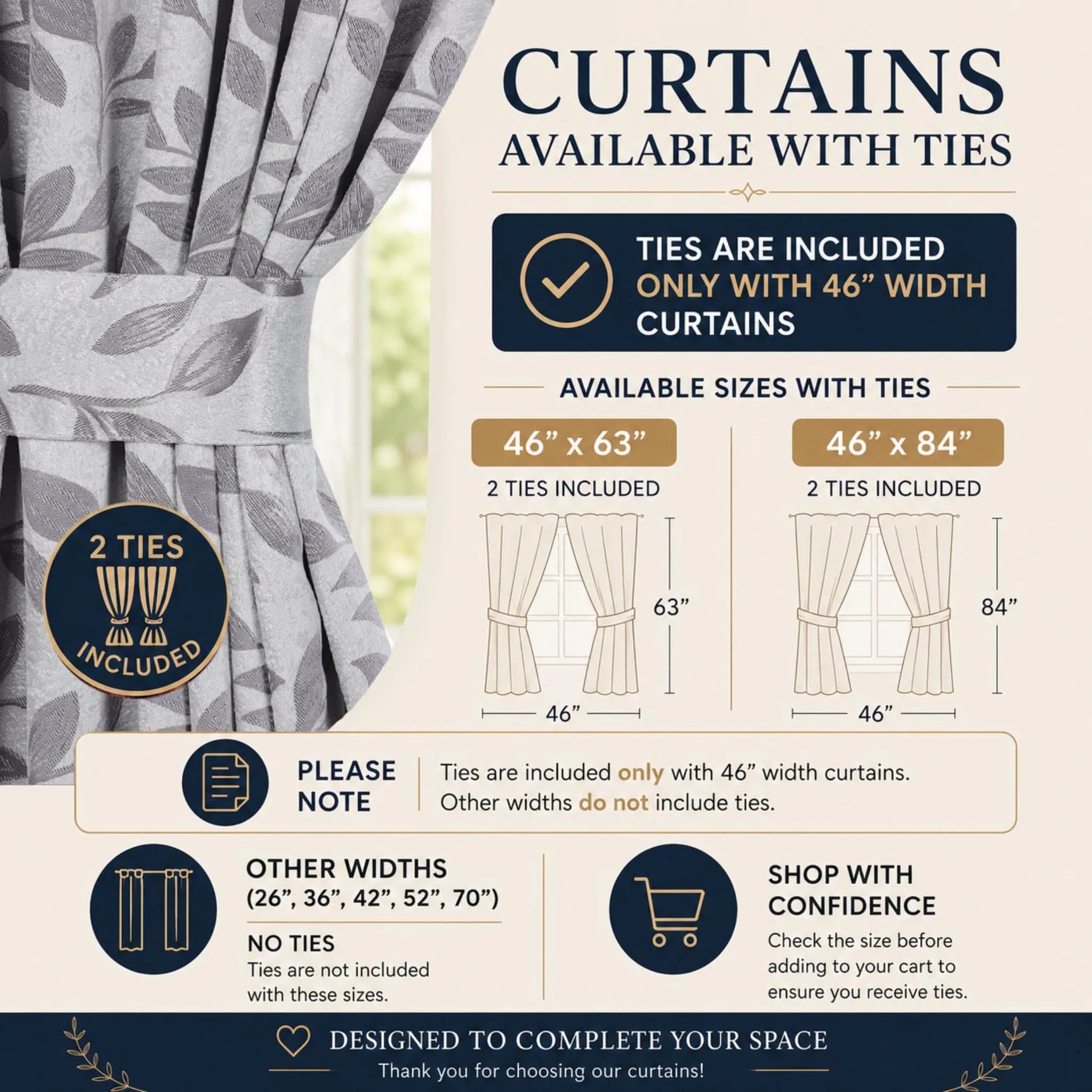 Leaves Machine Room Darkening Blackout Curtains, Set of 2