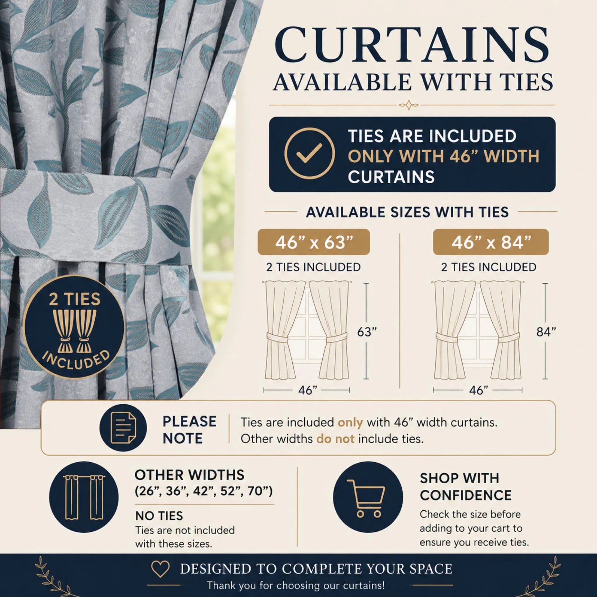 Leaves Machine Room Darkening Blackout Curtains, Set of 2