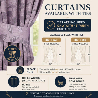 Leaves Machine Room Darkening Blackout Curtains, Set of 2