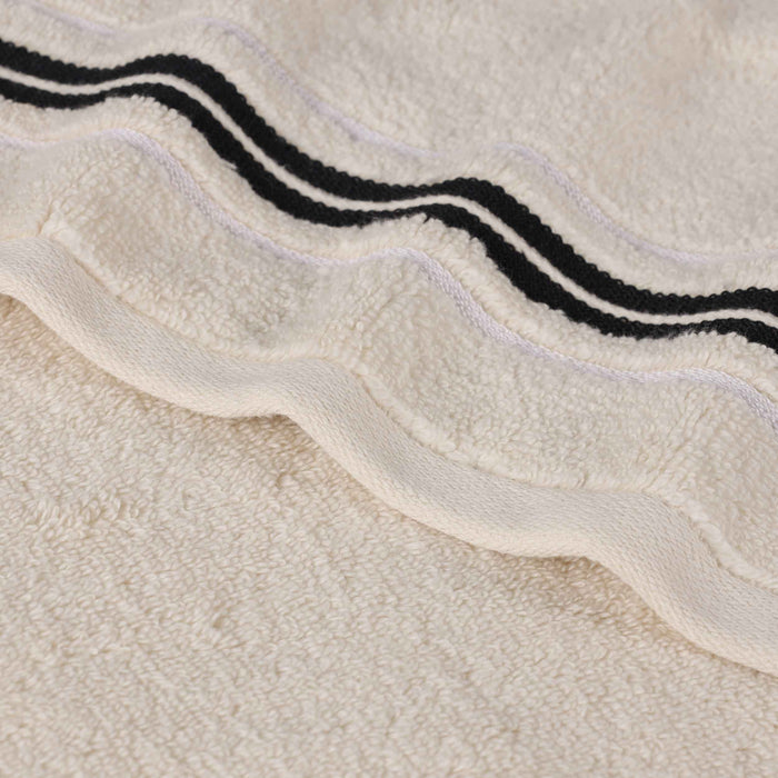 Sadie Zero Twist Cotton Solid Jacquard Floral Hand Towel Set of 6 - Ivory