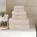 Cotton Solid & Jacquard Chevron 6 Piece Assorted Towel Set - Ivory