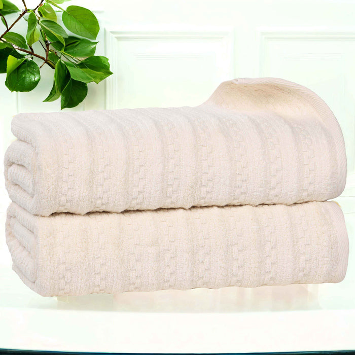 Zuma Zero Twist Cotton Medium Weight Soft Absorbent Bath Towels, Set of 2