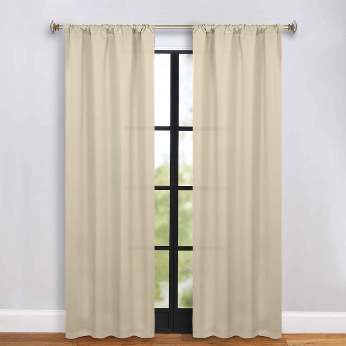 Solid Machine Washable Room Darkening Blackout Curtains, Set of 2