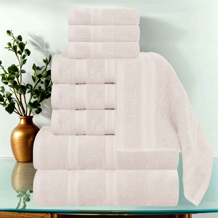 Smart Dry Zero Twist Cotton 9 Piece Solid Assorted Towel Set