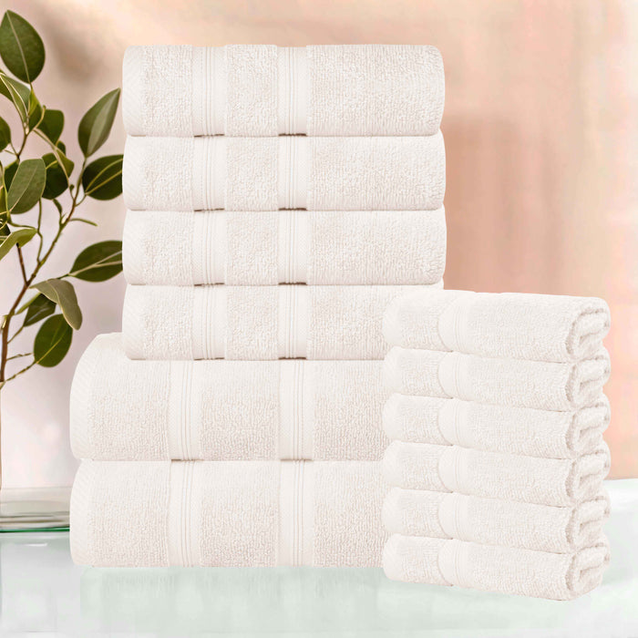 Smart Dry Zero Twist Cotton 12 Piece Solid Assorted Towel Set