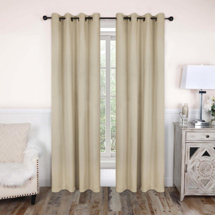 Solid Classic Modern Grommet Blackout Curtain Set