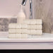 Zero Twist Cotton Waffle Honeycomb Soft Absorbent Hand Towel Set of 6 - Ivory