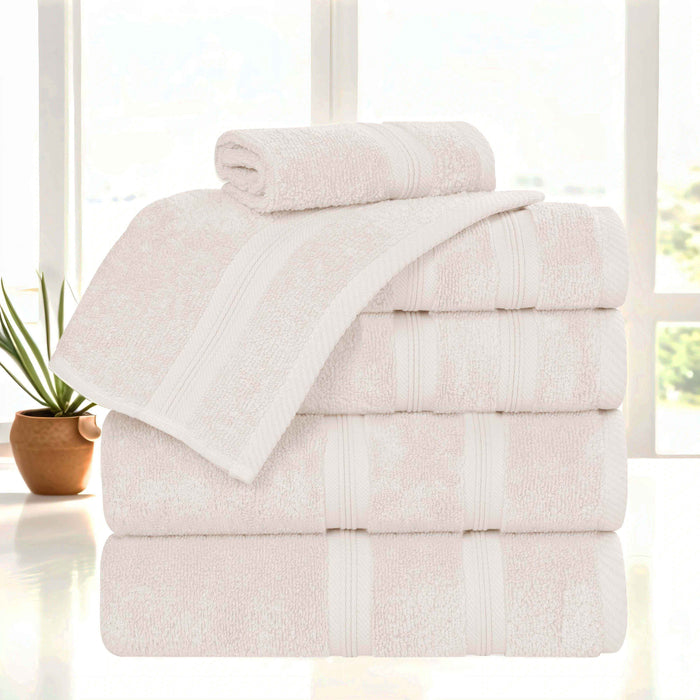 Smart Dry Zero Twist Cotton 6 Piece Solid Assorted Towel Set