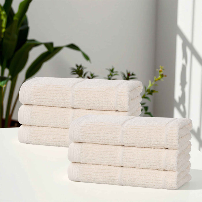 Milo Smart Twist Cotton Solid Hand Towels, Set of 6