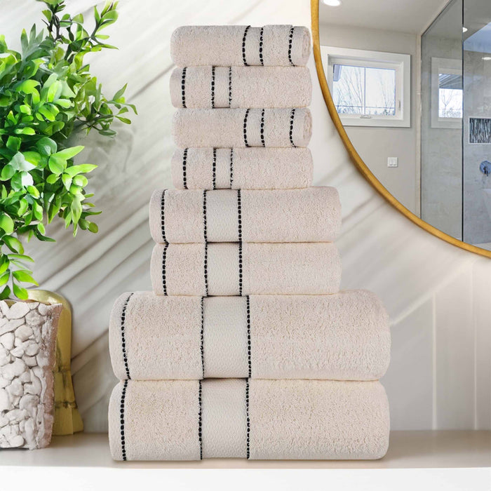 Niles Egypt Produced Giza Cotton Dobby Absorbent 8 Piece Towel Set