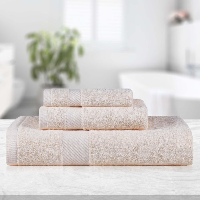 Kendell Egyptian Cotton Quick Drying 3 Piece Towel Set - Ivory