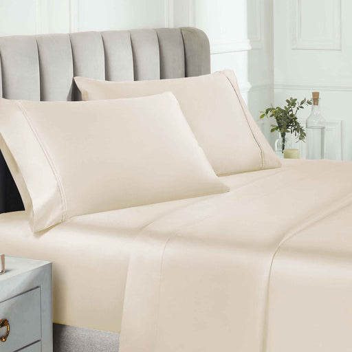 Egyptian Cotton 850 Thread Count Solid Bed Sheet Set - Ivory