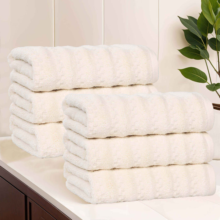 Zuma Zero Twist Cotton Medium Weight Absorbent Hand Towels, Set of 6