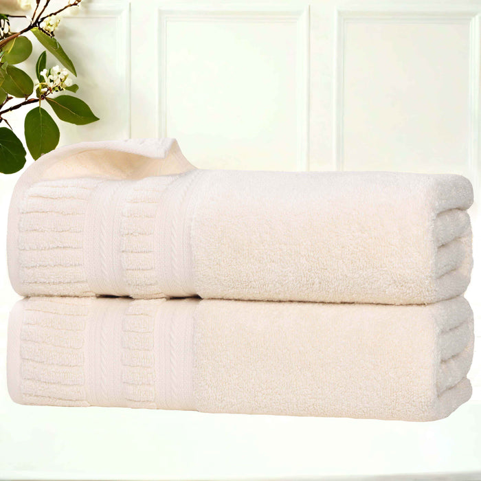 Venice Zero Twist Cotton Medium Weight Absorbent Bath Towels, Set of 2