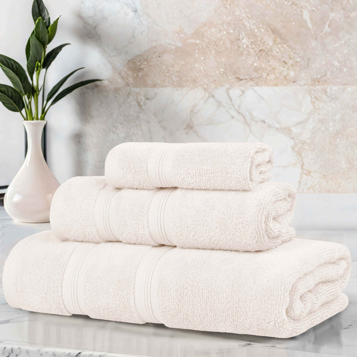 Smart Dry Zero Twist Cotton 3 Piece Solid Assorted Towel Set