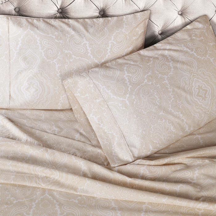 Italian Paisley 600 Thread Count Cotton Blend 2-Piece Pillowcase Set - Ivory