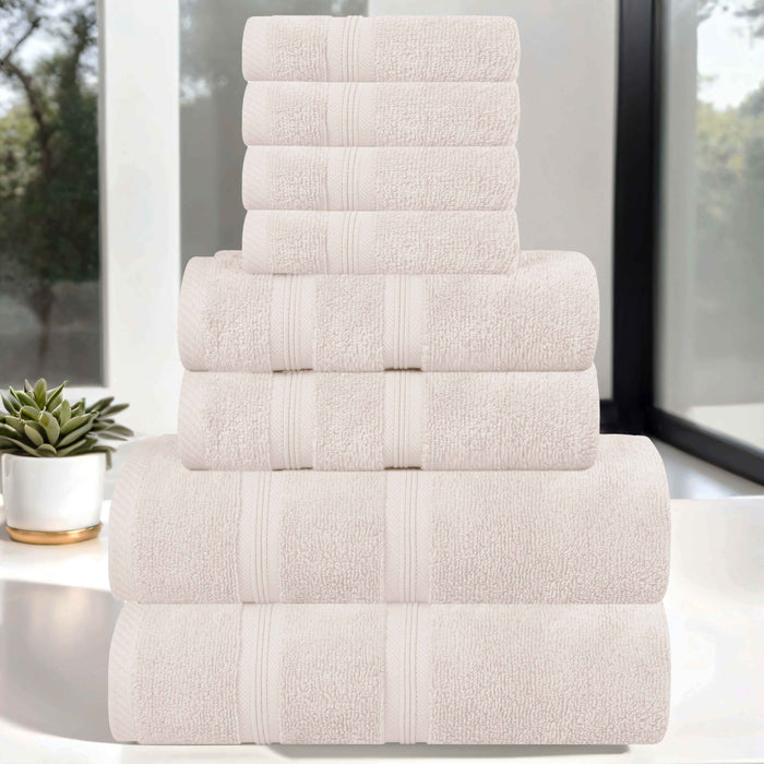 Smart Dry Zero Twist Cotton 8 Piece Solid Assorted Towel Set