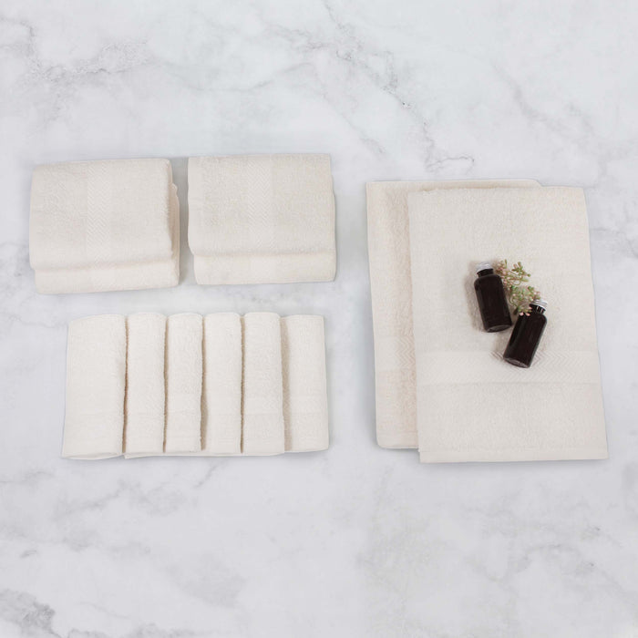 Franklin Cotton Eco Friendly 12 Piece Towel Set - Ivory