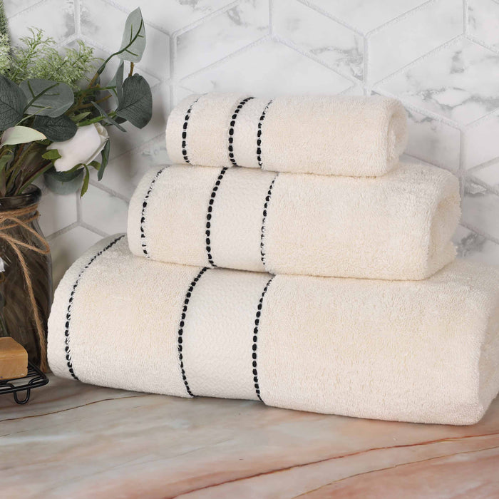 Niles Egypt Produced Giza Cotton Dobby Absorbent 3 Piece Towel Set