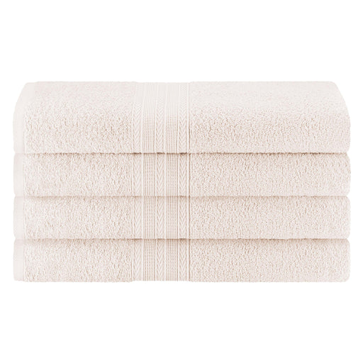 Cotton Eco-Friendly 4 Piece Solid Bath Towel Set - Ivory