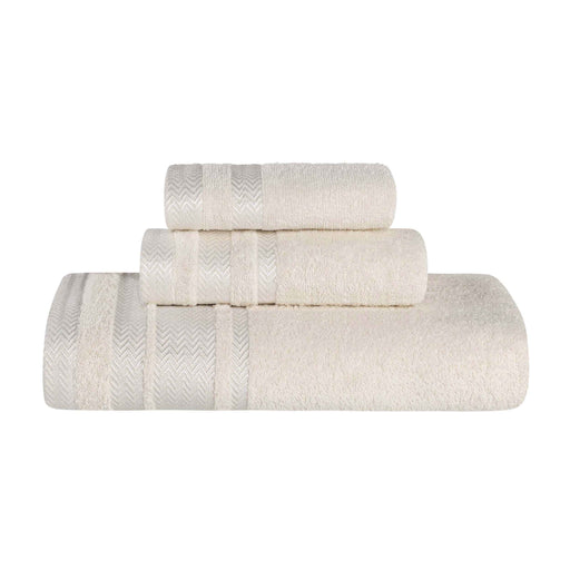 Hays Cotton Medium Weight 3 Piece Bathroom Towel Set - Ivory