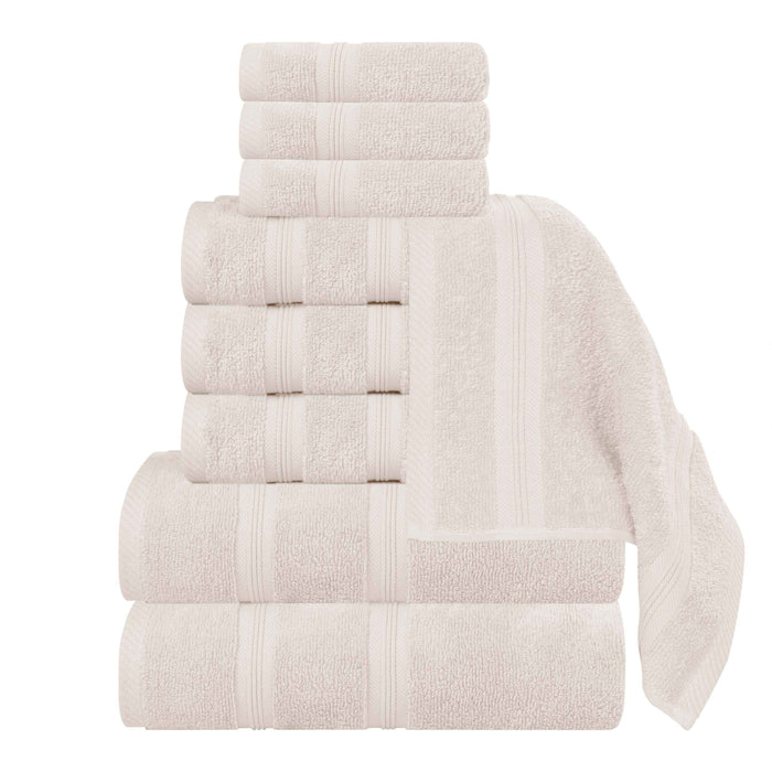 Smart Dry Zero Twist Cotton 9 Piece Solid Assorted Towel Set