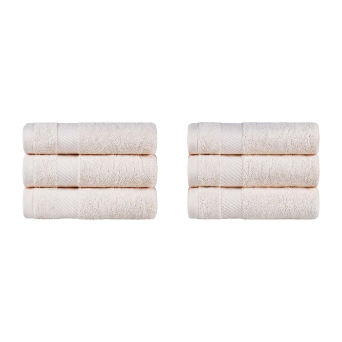 Kendell Egyptian Cotton 6 Piece Hand Towel Set with Dobby Border