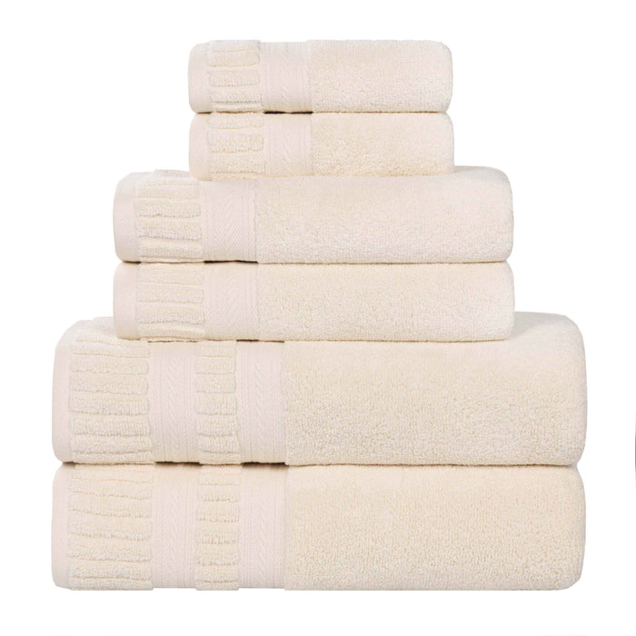 Venice Zero Twist Cotton Medium Weight Absorbent 6 Piece Towel Set