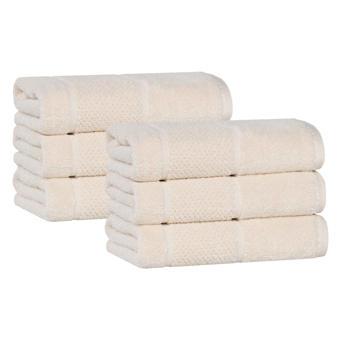 Mile Smart Twist Cotton Solid Hand Towels, Set of 6