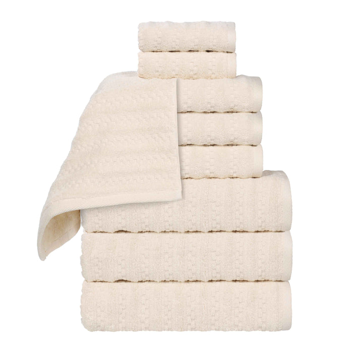 Zuma Zero Twist Cotton Medium Weight Soft Absorbent 9 Piece Towel Set