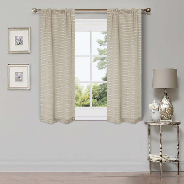 Blackout Solid Shimmer Grommet Curtain Panel Set 26 Inches